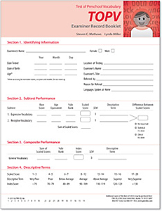 TOPV Examiner Record Booklets (25)